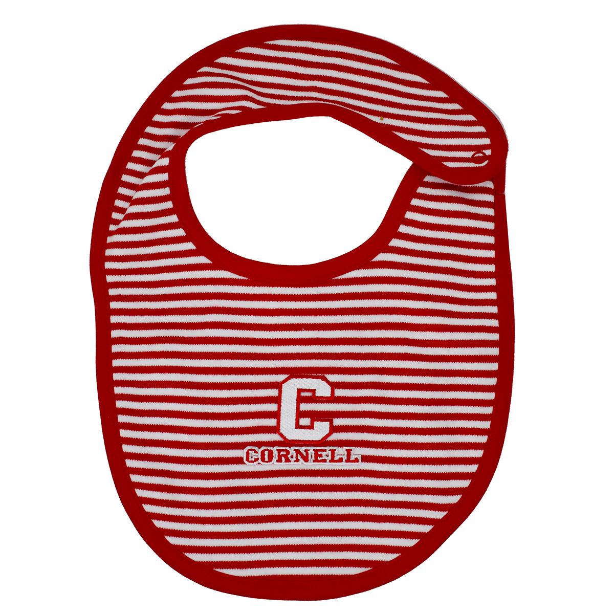 Red C Cornell Striped Bib