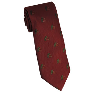 Men's Tie Red With Bear Through C