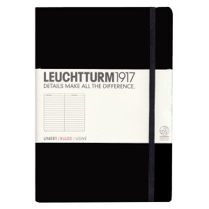 Leuchtturm 1917 Black Medium (A5) Ruled Hardcover Notebook