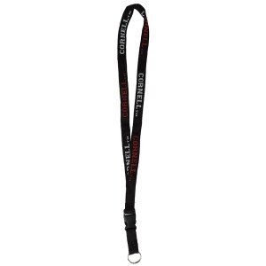 Black Repeating Cornell Woven Lanyard