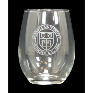 Cornell Seal Stemless Wine Glass