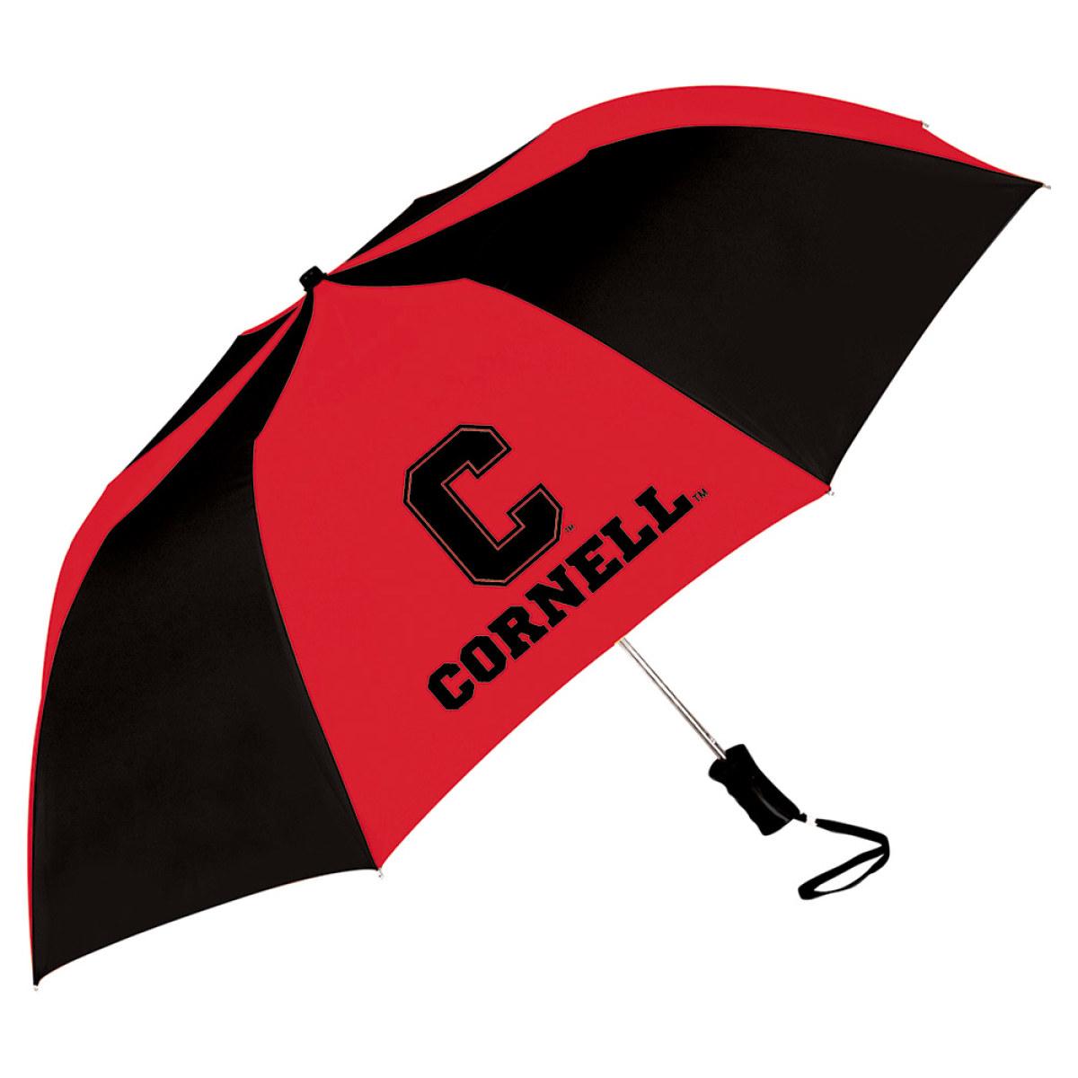 Umbrella Fold Up 58in Red and Black