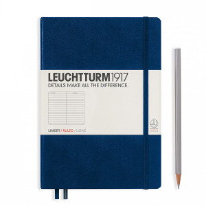 Leuchtturm Hard Cover Medium (A5) Notebook, Navy, Ruled