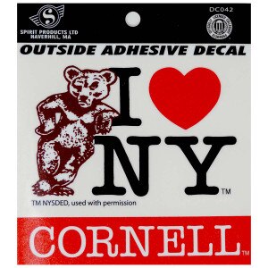 Bear Leaning On I Heart NY Decal