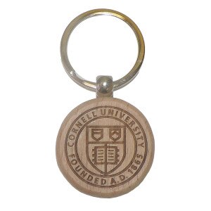 Cornell Seal Round Wood Key Tag