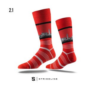 Sock - Red Dress Sock With Tower