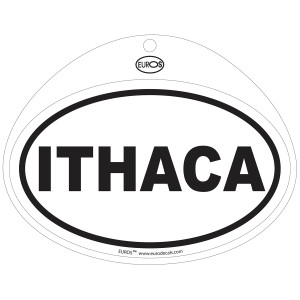 Black And White Ithaca Oval Decal