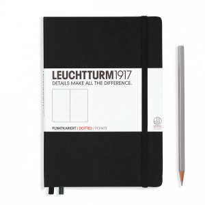 Leuchtturm 1917 Medium (A5) Hardcover Notebook, Black, Dotted