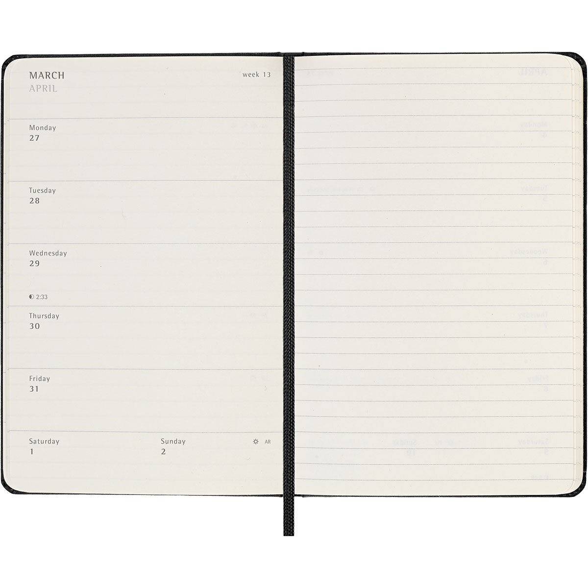 Moleskine Black Pocket 18 Month Wee