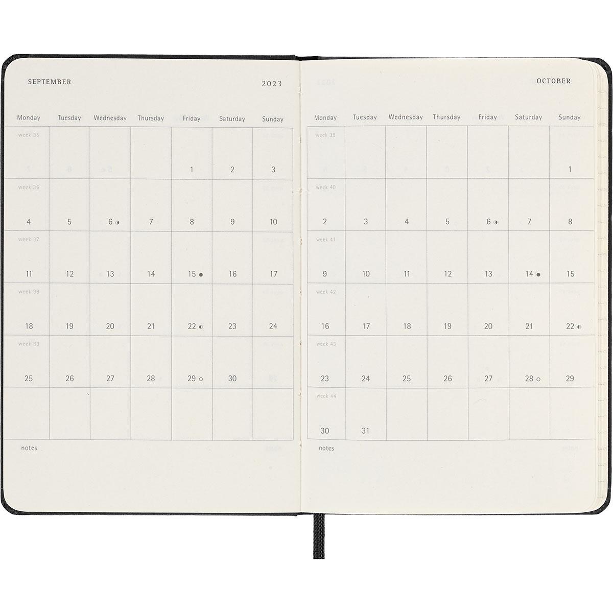 Moleskine Black Pocket 18 Month Wee