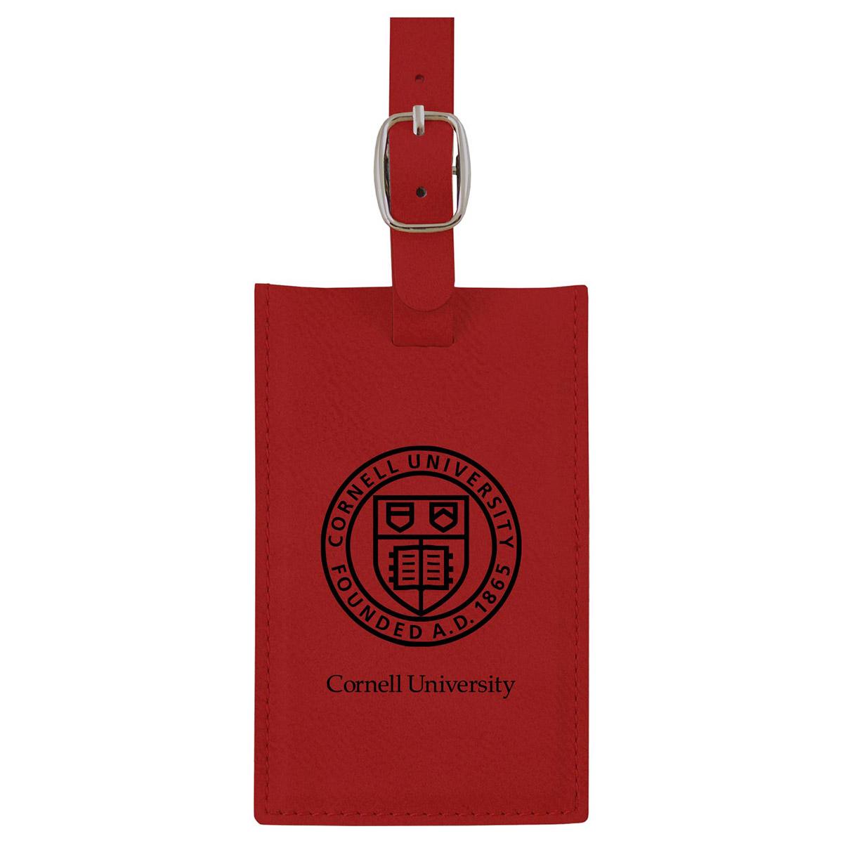 Red Velour Cornell Seal Luggage Tag
