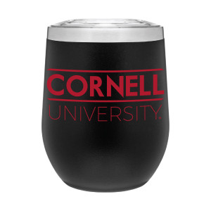 Black Cornell University Metal Wine Tumbler
