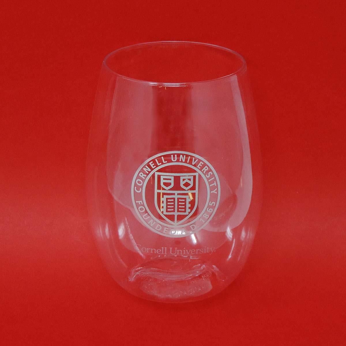 Acrylic Stemless Wine Glass With Seal Over Cornell University