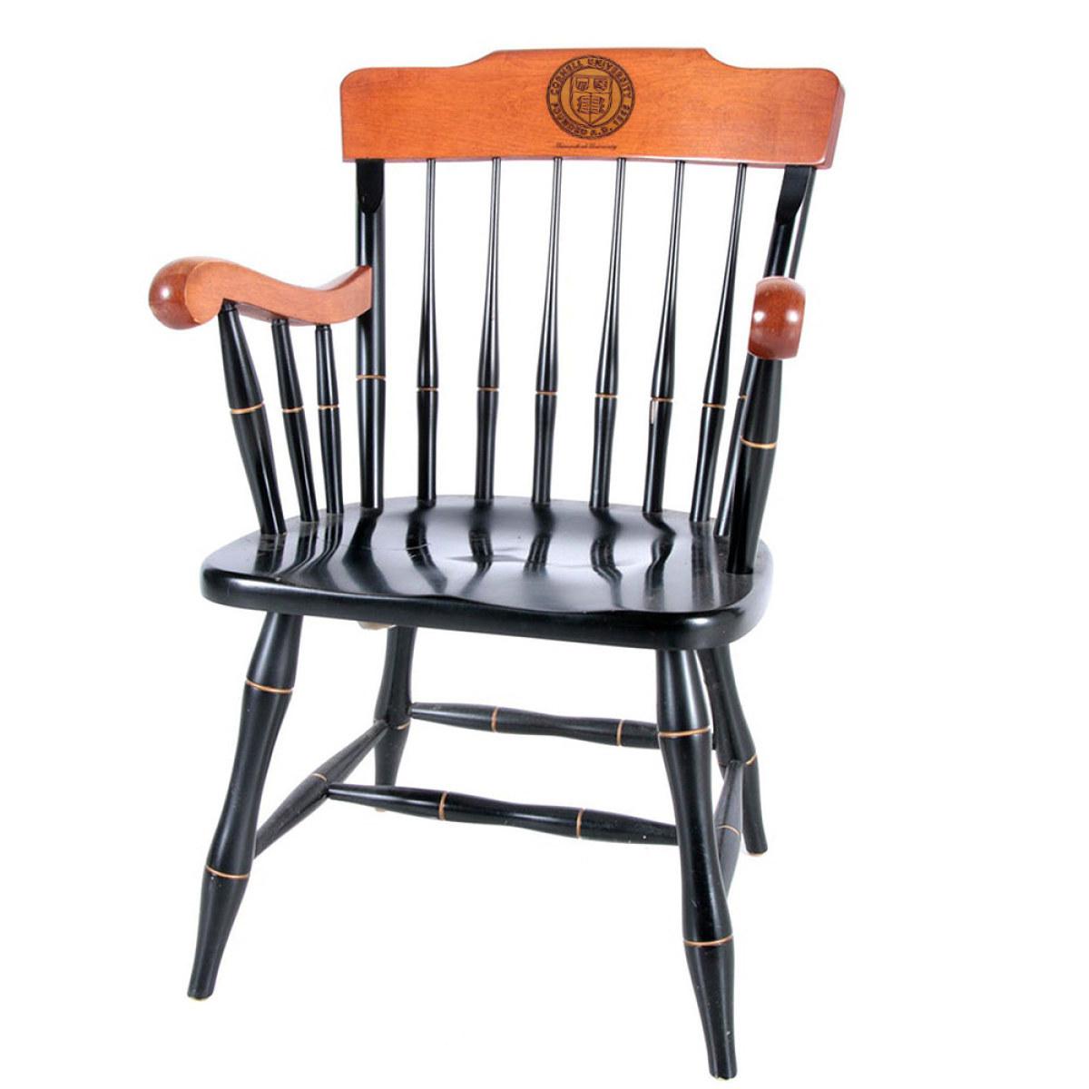 Captain's Chair- Black with Cherry