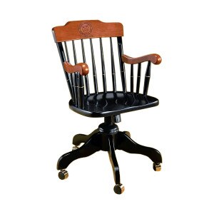 Swivel Chair Black with Cherry Arms and Back