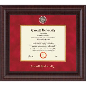Custom School Presidential Premier Red Suede Diploma Frame