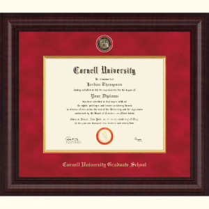 Custom School Presidential Premier Red Suede Diploma Frame