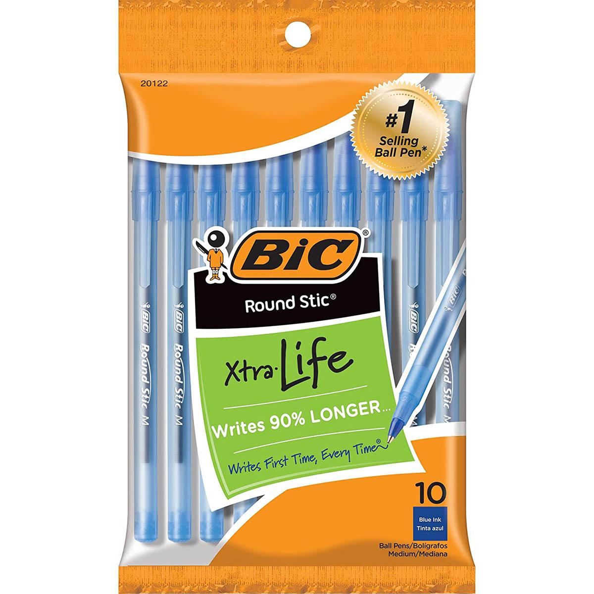 Medium Round Stic Pen Blue 10pk BIC