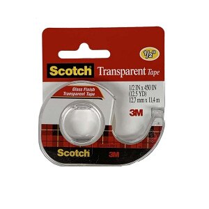 Scotch 600 Transparent Tape, Tape with Refillable Dispenser, 1/2" x 450"