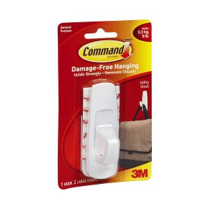17003 Large Command Adhesive Hook White 3M