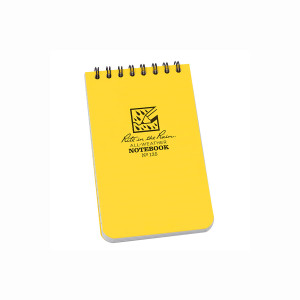 Rite in the Rain All-Weather Top-Spiral Notebook, 3" x 5", Yellow Cover