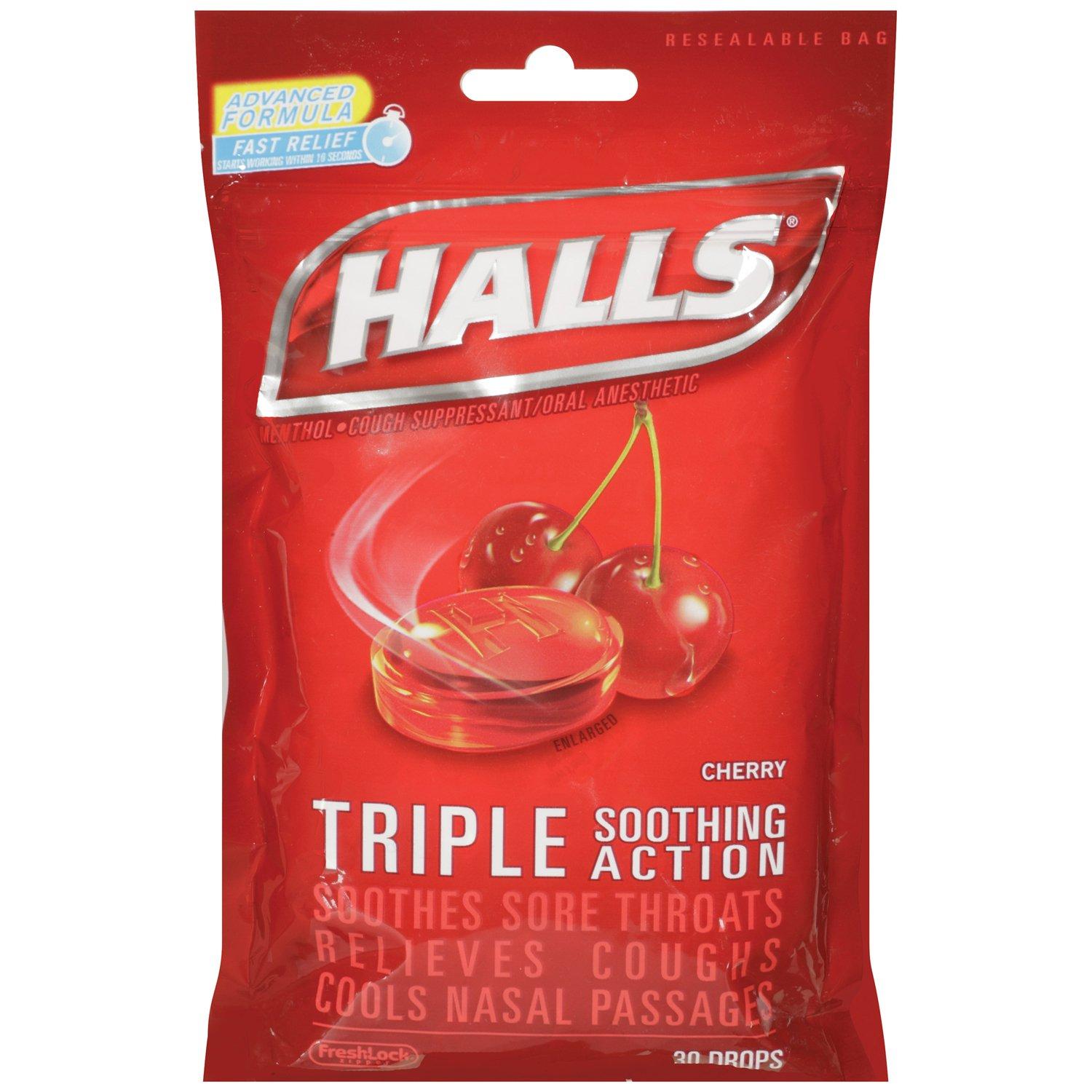 Halls Bag Cherry 30ct