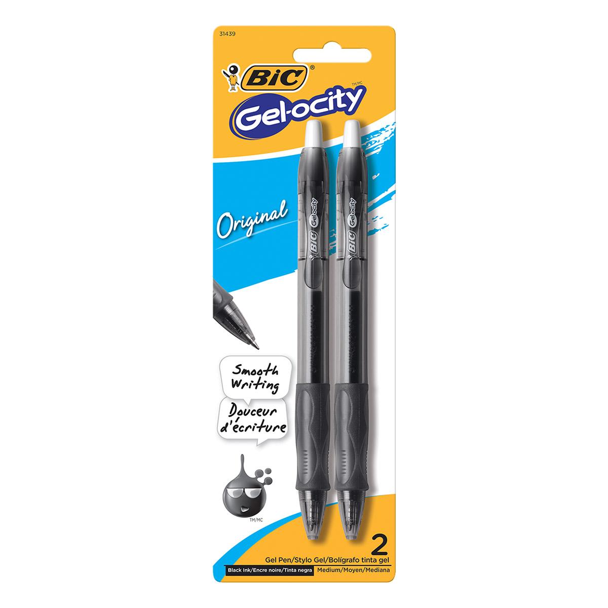 Velocity Gel Retractable Black 2pk