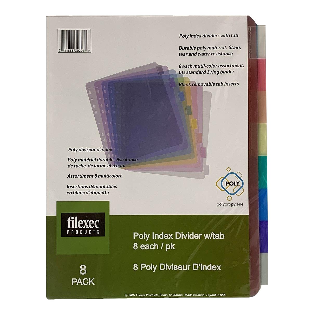 Poly Index Dividers with colored