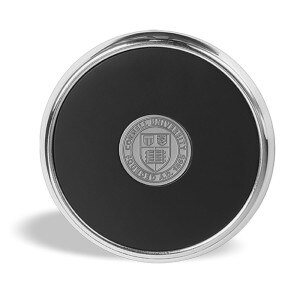 Silver & Leather Cornell Seal Coaster