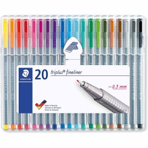 STAEDTLER Triplus Fineliner, 0.3mm, set of 20 Fineliners
