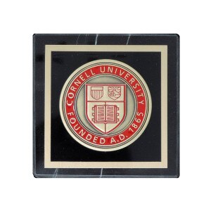 Cornell Seal Marble Brass Paperweight