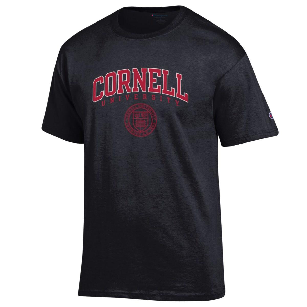 Tee Arched Cornell Emblem Black