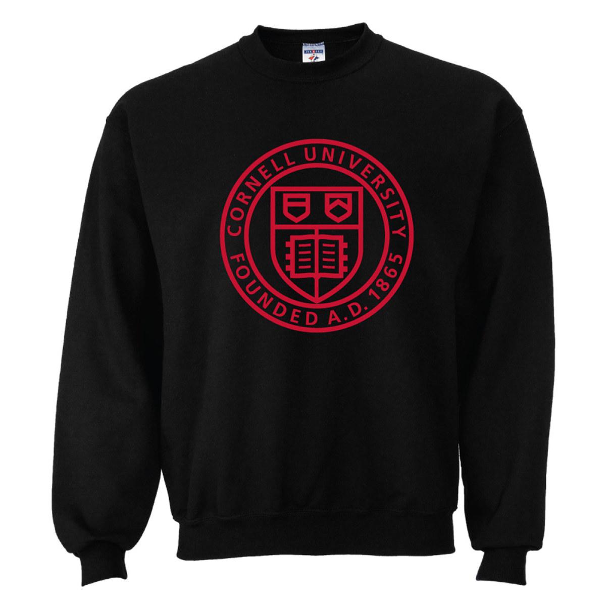 Sweatshirt with Large Cornell Black