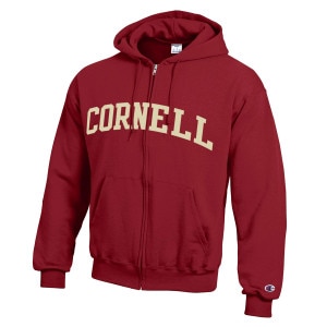 Hood Full Zip Arched Cornell Sueded Letters - Charcoal