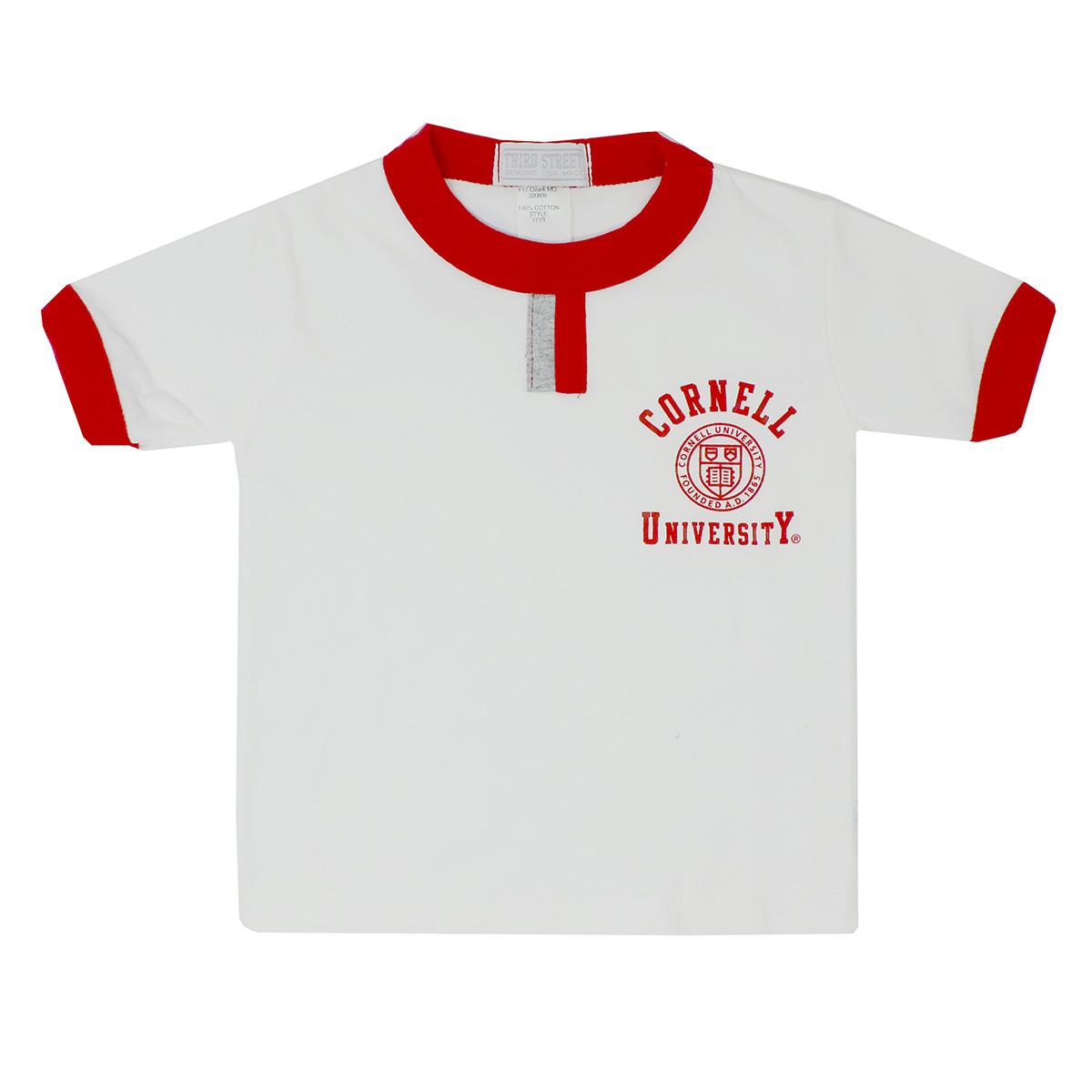 Toddler Tee - White With Red Trim