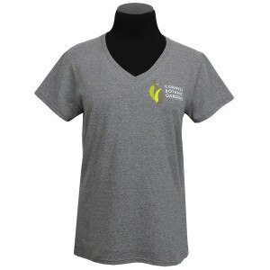 Ladies Botanic Gardens V-neck Short Sleeve Graphite Shirt