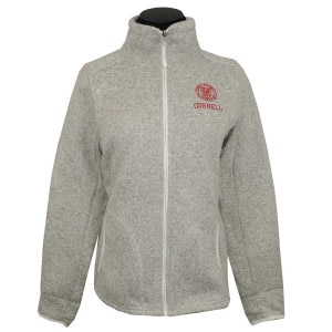 Women's Full Zip Fleece Jacket - Oatmeal