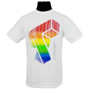 Cornell Tech Tee With Rainbow Twisted T - White